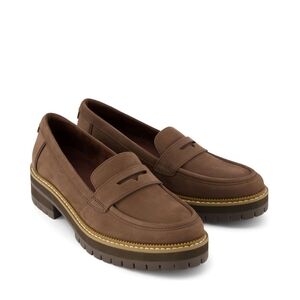 Toms Cara Dark Brown Leather Loafers